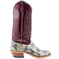 Anderson Bean Women's AB Rattlesnake 13 In Sangria Kidskin Top Cutter Toe Cowgirl Boot -Cinc Clothing Shop 334261 05