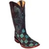 Ferrini Women's Black And Teal Patchwork Cowgirl Boots -Cinc Clothing Shop 34640 default l