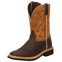 Justin Boots Men's Justin Stampede Dark Chestnut Steel Toe Work Boots