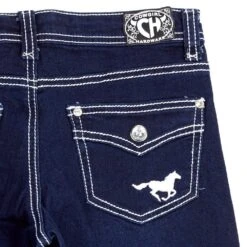Cowboy Hardware Cowgirl Girls Dark Wash Jeans -Cinc Clothing Shop 402093 810 2
