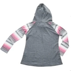 Cowgirl Hardware Girls Pink And Grey Long Sleeve Hoody -Cinc Clothing Shop 415478 043 K 04