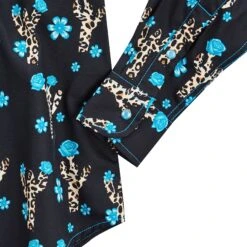 Cowgirl Hardware Cowboy Girl's Leopard Cactus Print Snap Shirt -Cinc Clothing Shop 425547 010 03