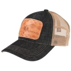 Mcintire Saddlery Ladies Tooled Leather Texas Cap