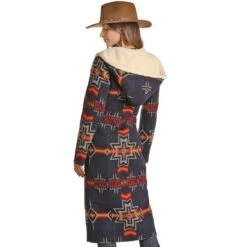 Panhandle Women's Powder River Aztec Long Wool Coat -Cinc Clothing Shop 52 1021 1