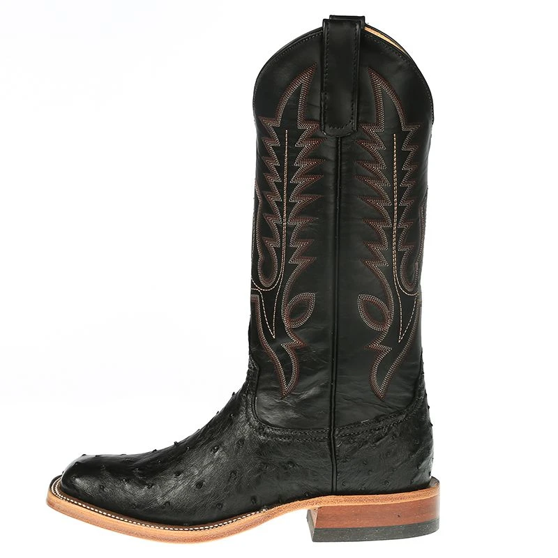 Anderson Bean Men's Black Full Quill Ostrich Cowboy Boots 5 Anderson Bean Men's Black Full Quill Ostrich Cowboy Boots - Image 3