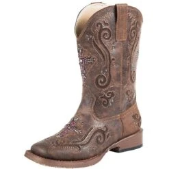 Roper Footwear Kids Brown Faith Bling Boot