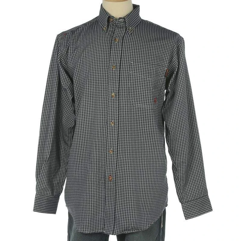 Ariat Men's Flame Resistant Blue Check Long Sleeve 3 Ariat Men's Flame Resistant Blue Check Long Sleeve