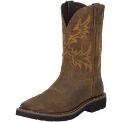 Justin Boot Company Men's Stampede Rugged Tan Steel Toe Work Boots