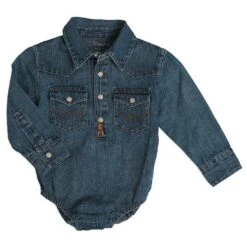 Wrangler Infant & Toddler Long Sleeve Denim Bodysuit