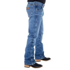 Wrangler Men's Retro Green Slim Boot Haze Wash -Cinc Clothing Shop 77MWPHZ 2