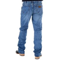 Wrangler Men's Retro Green Slim Boot Haze Wash -Cinc Clothing Shop 77MWPHZ 3