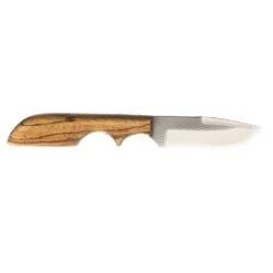 Anza Small Straight Back Knife With Zebra Wood Handle
