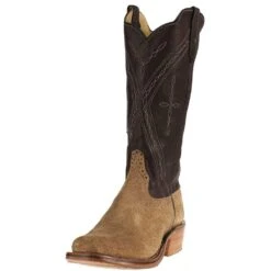 Men's NRS Ride Ready Rios Of Mercedes Tan Crazy Horse Roughout Chocolate Remuda Top Boots