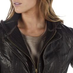 Montanaco Women's Faux Leather Jacket -Cinc Clothing Shop 801108 CHOC 03