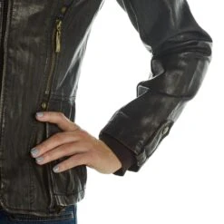 Montanaco Women's Faux Leather Jacket -Cinc Clothing Shop 801108 CHOC 04