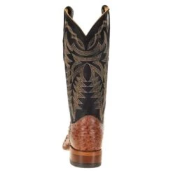 Justin Boot Company Men's Justin Pascoe Rum Brown Full Quill Ostrich 13in. Black Chester Top Cowboy Boot -Cinc Clothing Shop 8095 3
