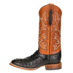 Justin Boots Men's Pascoe Black Full Quill Ostrich 13in. Rebel Suntan Top Cowboy Boots 9 Justin Boots Men's Pascoe Black Full Quill Ostrich 13in. Rebel Suntan Top Cowboy Boots -Cinc Clothing Shop 8097 2