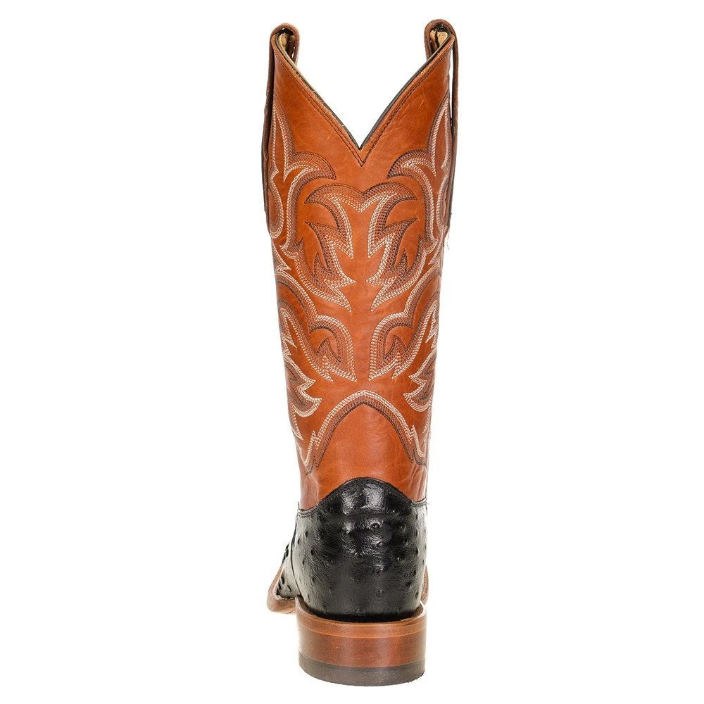 Justin Boots Men's Pascoe Black Full Quill Ostrich 13in. Rebel Suntan Top Cowboy Boots 6 Justin Boots Men's Pascoe Black Full Quill Ostrich 13in. Rebel Suntan Top Cowboy Boots - Image 4