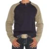 Rasco Fr Men's Khaki/Navy Henley Flame Resistant T-Shirt -Cinc Clothing Shop 83199 default l