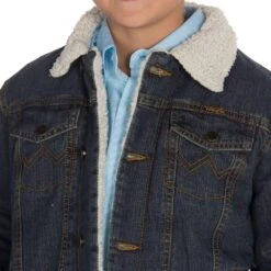 Wrangler Boys Rustic Blue Sherpa Lined Jacket -Cinc Clothing Shop 84256RT 1