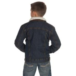 Wrangler Boys Rustic Blue Sherpa Lined Jacket -Cinc Clothing Shop 84256RT 3