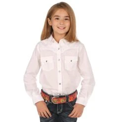 Wrangler Girls White Western Shirt