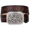 Women's Ariat® Rhinestone Filigree Brown Tooled Belt -Cinc Clothing Shop 9183 default l