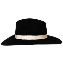 Women's M+F Black With Cream Band Fashion Hat -Cinc Clothing Shop 98T7890101 2