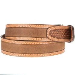 Mens Distressed Medium Brown Croc Belt -Cinc Clothing Shop A1032044 1