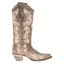 Corral Women's Tobacco Studs And Flowers Boot -Cinc Clothing Shop A3572 4