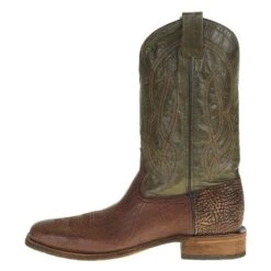 Corral Mens Brown Bull Shoulder Green Top Sq Toe Boot -Cinc Clothing Shop A3922 2