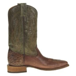 Corral Mens Brown Bull Shoulder Green Top Sq Toe Boot -Cinc Clothing Shop A3922 4