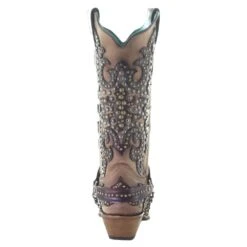 Corral Womens Corral Sand/Brown Overly With Studs Boot -Cinc Clothing Shop A3948 4