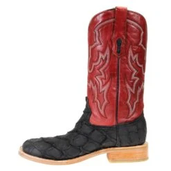 Corral Men's Corral Rodeo Performance Black Matte Fish 12in.Red Top Square Toe Boots -Cinc Clothing Shop A4049 2