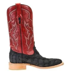 Corral Men's Corral Rodeo Performance Black Matte Fish 12in.Red Top Square Toe Boots -Cinc Clothing Shop A4049 4