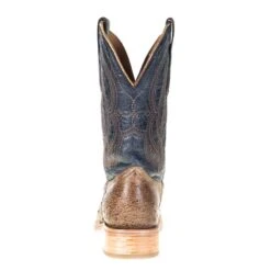 Corral Men's Corral Rodeo Performance Tan Orix FQ Ostrich 12in. Navy Embroidery Top Square Toe -Cinc Clothing Shop A4052 3