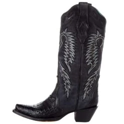 Corral Women`s Black Caiman 13in. Black Top Boot -Cinc Clothing Shop A4183 31