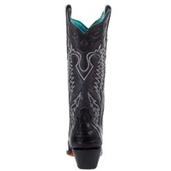 Corral Women`s Black Caiman 13in. Black Top Boot -Cinc Clothing Shop A4183 4