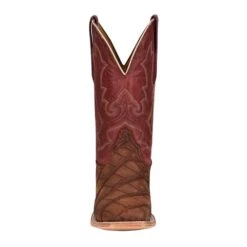 Corral Men's Cognac Sanded Alligator 12in. Red Embroidered Top Square Toe Boot -Cinc Clothing Shop A4222 1