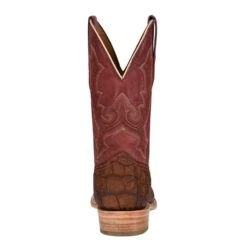 Corral Men's Cognac Sanded Alligator 12in. Red Embroidered Top Square Toe Boot -Cinc Clothing Shop A4222 2