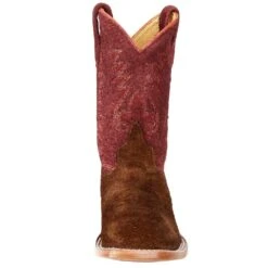 Kids Anderson Bean Brown Rough Out With Burgundy Roughout Top Cowboy Boot -Cinc Clothing Shop ABK7932 2