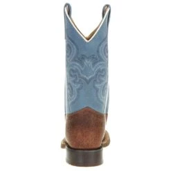 Old West Youth Brown Bull Hide Sky Blue Suede Shaft Cowboy Boot -Cinc Clothing Shop BCS1944 31