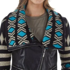 Montanaco Women's Aztec Faux Leather Jacket -Cinc Clothing Shop BF18280 03