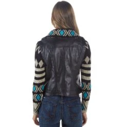 Montanaco Women's Aztec Faux Leather Jacket -Cinc Clothing Shop BF18280 05