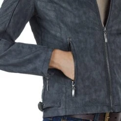 Montanaco Women's Faux Leather Grey Jacket -Cinc Clothing Shop BF19278 GRY 04