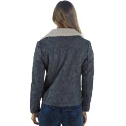 Montanaco Women's Faux Leather Grey Jacket -Cinc Clothing Shop BF19278 GRY 05