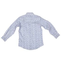 Boy's Wrangler 20X Competition Blue Print Shirt -Cinc Clothing Shop BJC335B 4