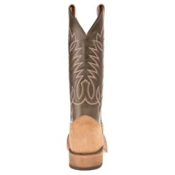 Justin Boot Company Men's Bent Rail Khaki Roughout Square Toe Cowboy Boot -Cinc Clothing Shop BR767 3