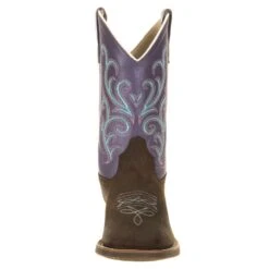 Old West Kids Purple Top Brown Foot Cowgirl Boots -Cinc Clothing Shop BSC1907 1