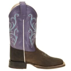 Old West Youth Purple Top Brown Foot Cowgirl Boots -Cinc Clothing Shop BSC1907 42